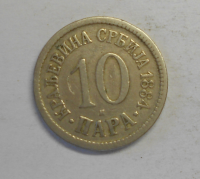 Srbsko 10 Para 1884