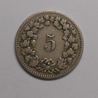 Švýcarsko 5 Rappen 1888