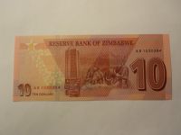 10 Dollars, 2020 Zimbabwe