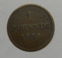 Bavorsko 1 Pfenik 1856