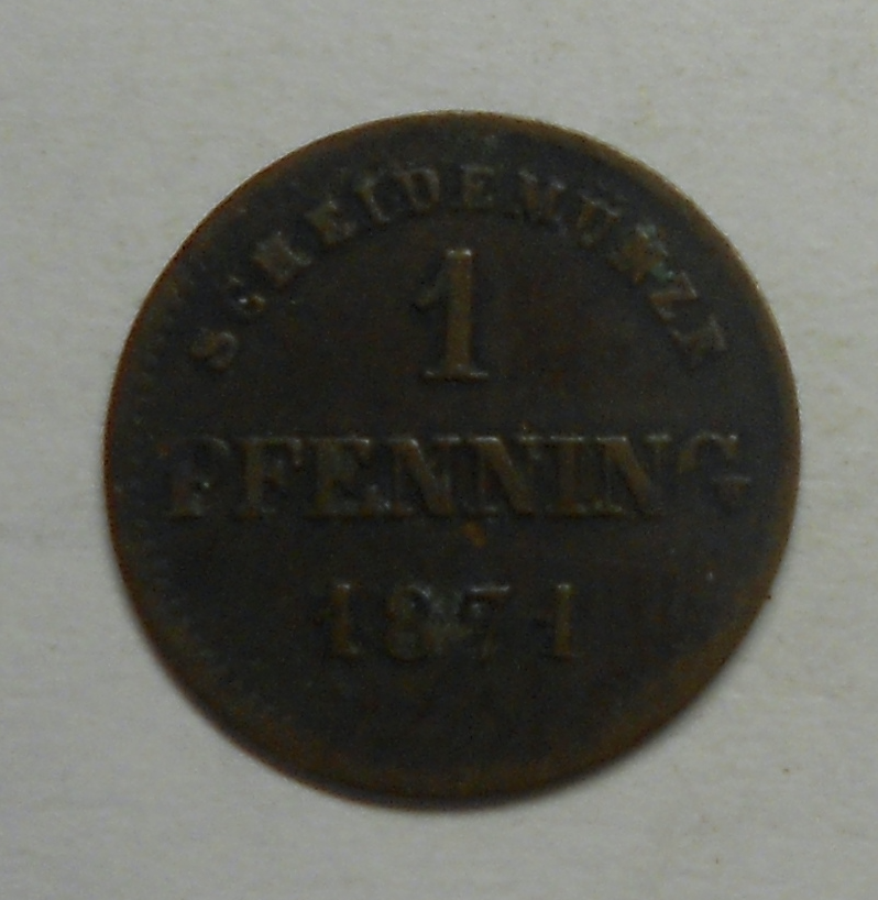 Bavorsko 1 Pfenik 1871