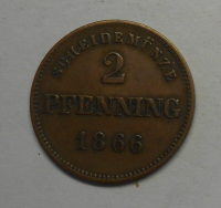Bavorsko 2 Pfenik 1866