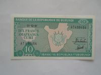 10 Frank, 1991, Burundi