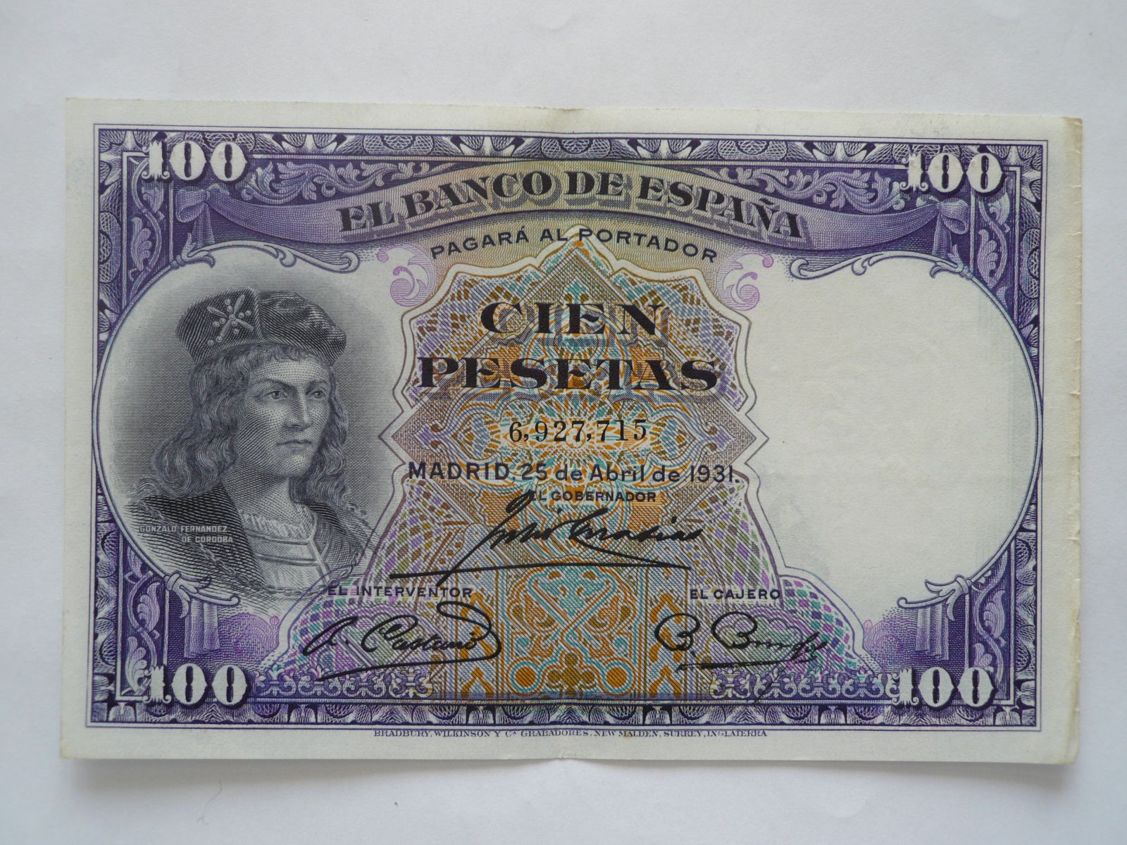 100 Pesos, 1931, Španělsko