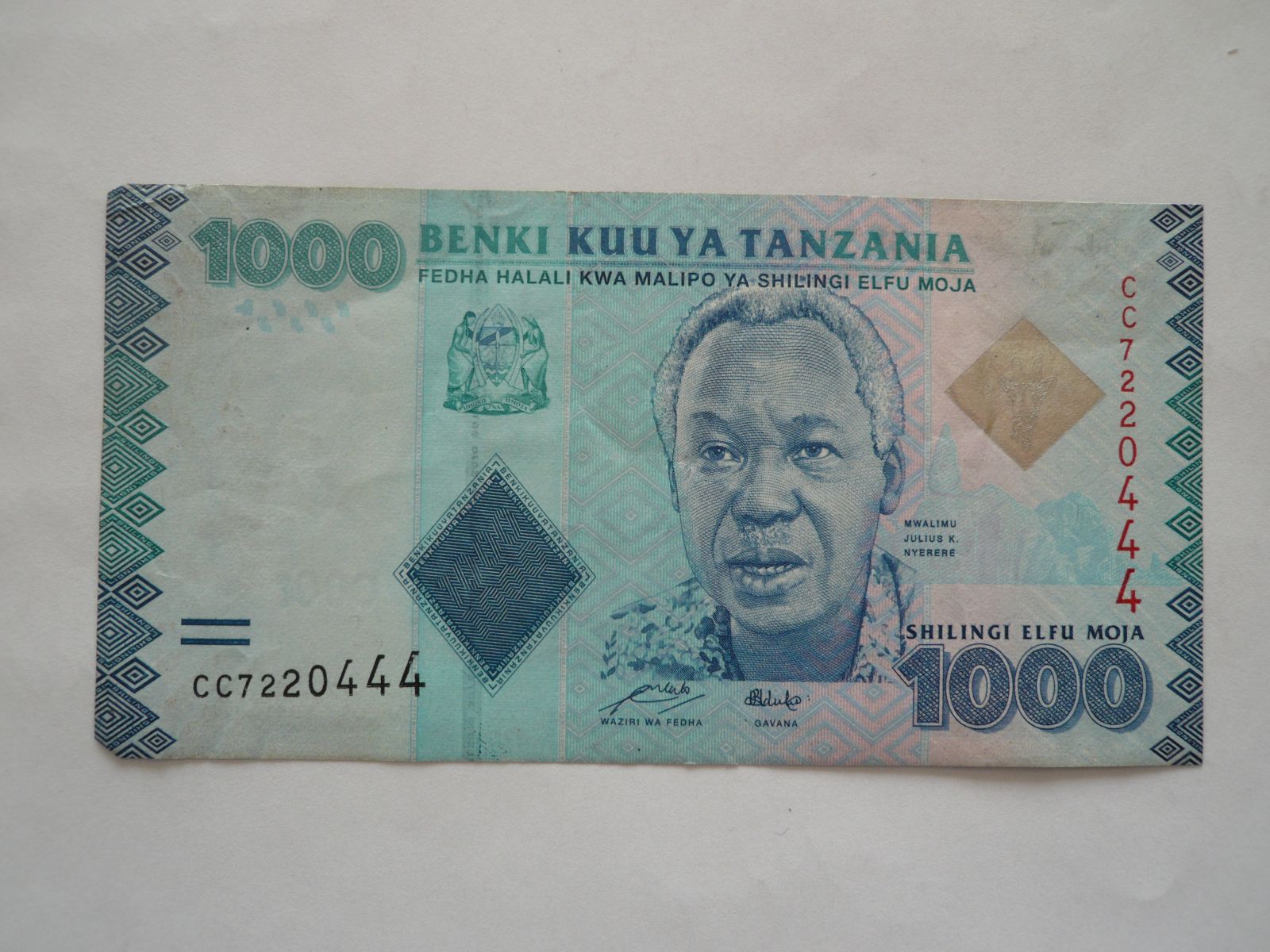 1000 Schilingi,, presidentský palác, Tanzanie