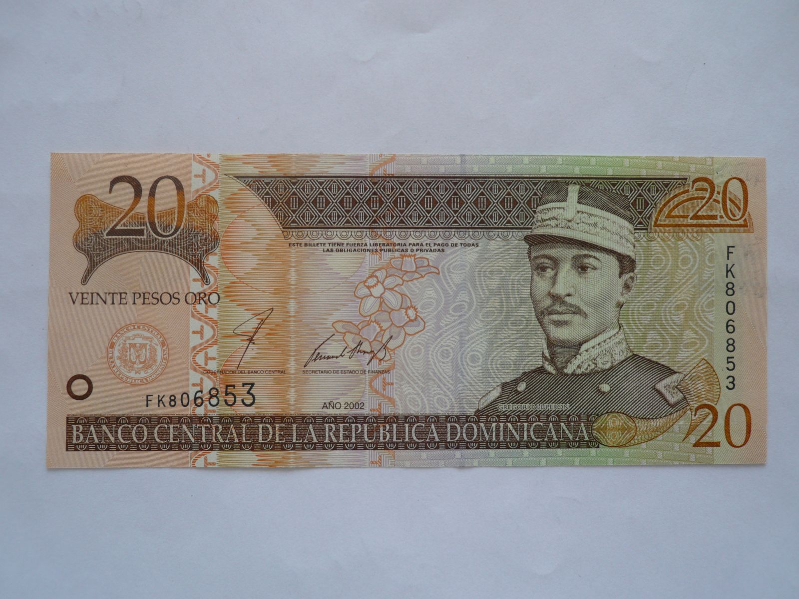 20 Pesos, 2002, Dominikánská republika