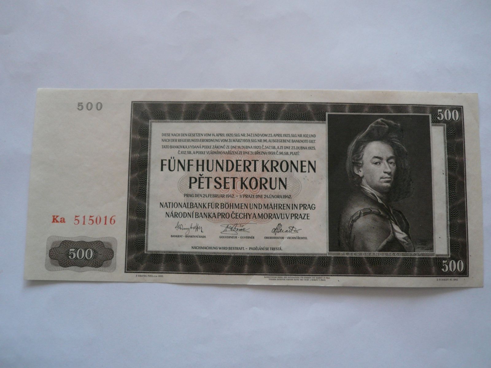 500 Kč, 1942, K neperfor., P-Č+M
