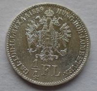 Rakousko 1/4 Zlatník 1859 A měl ouško