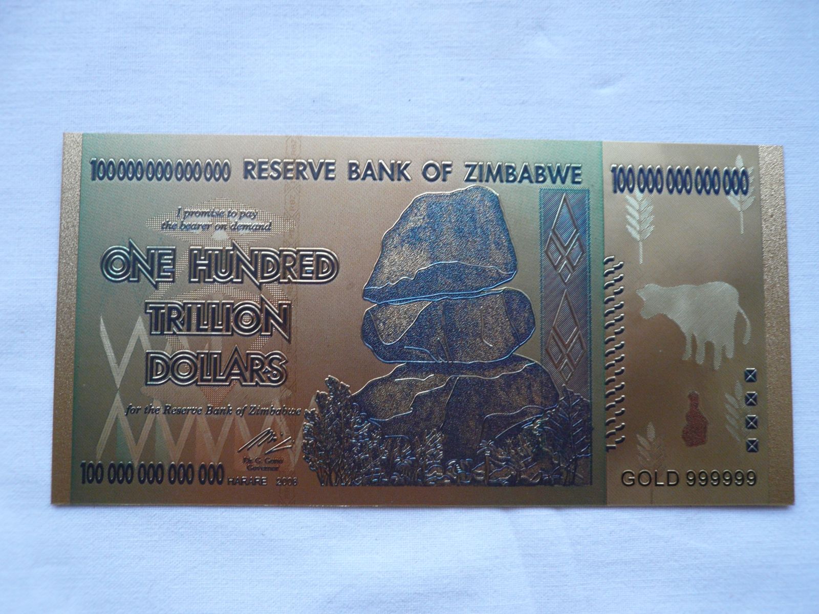 1 Hundert Trillion Dollars, 2008, plast, Zimbabwe