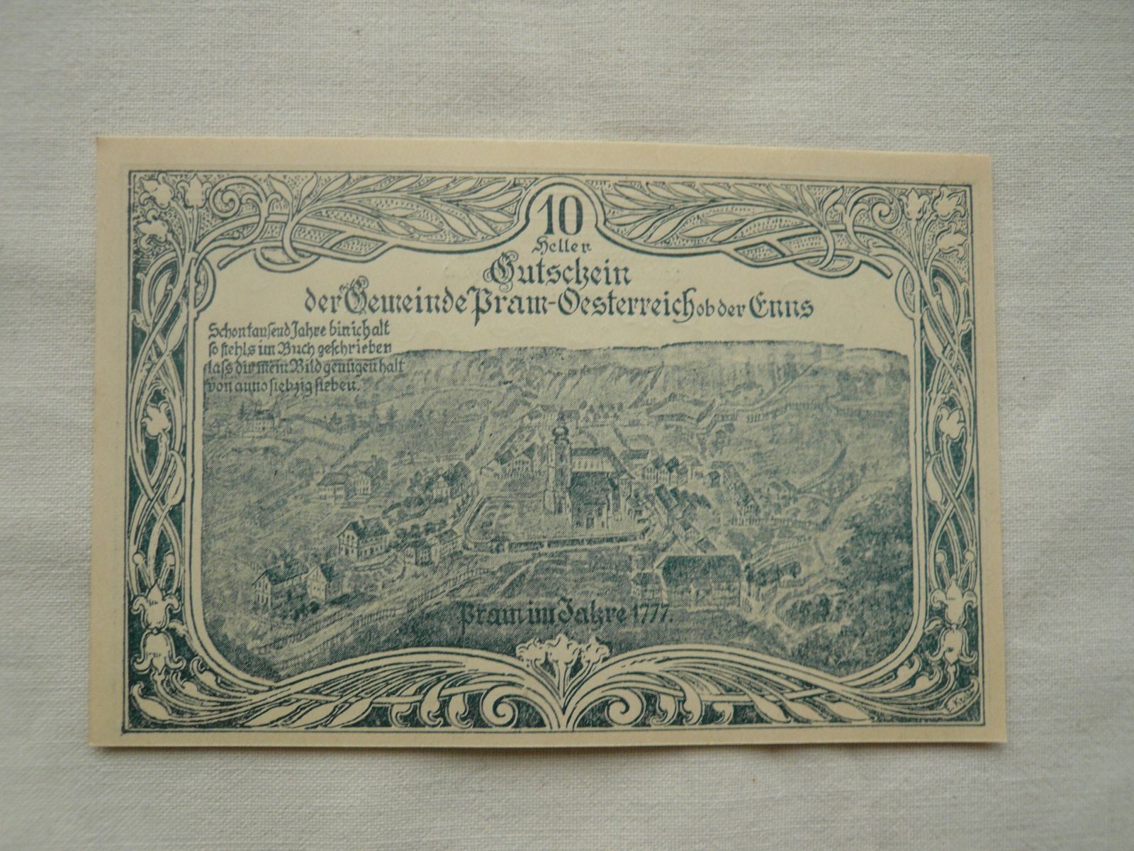 10 Heller, 1920 nouzovka, Rakousko