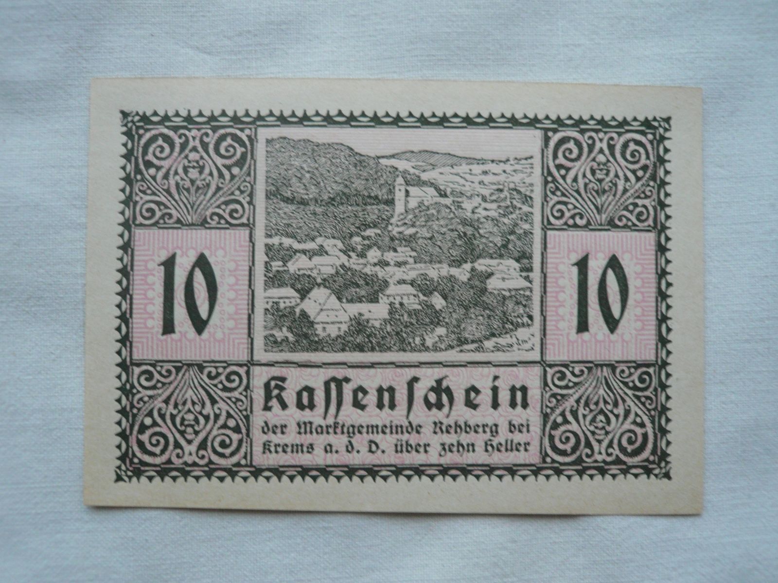 10 Heller, Kassenschein 1920 Rakousko