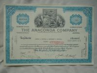 akcie ANACONDA COMPANY, USA