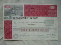 akcie BUILDER INVESTEMENT GROUP, USA