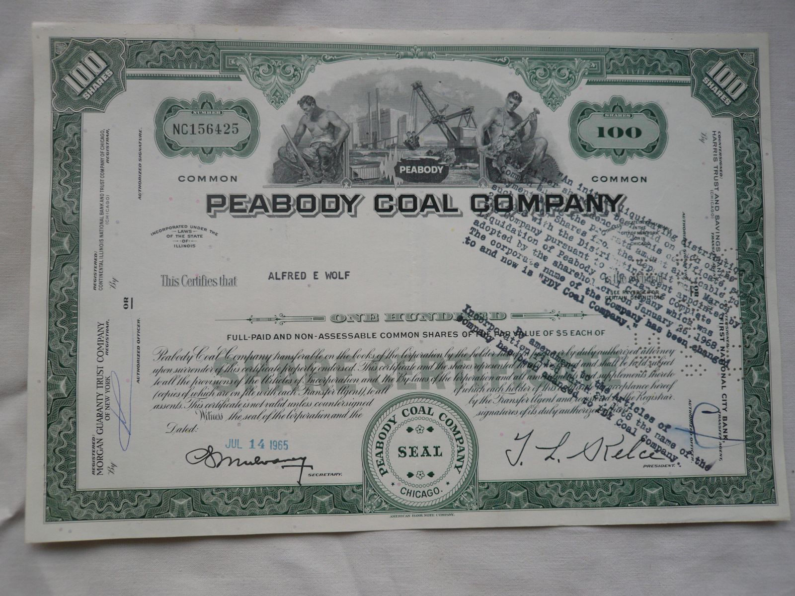 akcie PEABODY COAL COMPANY, USA