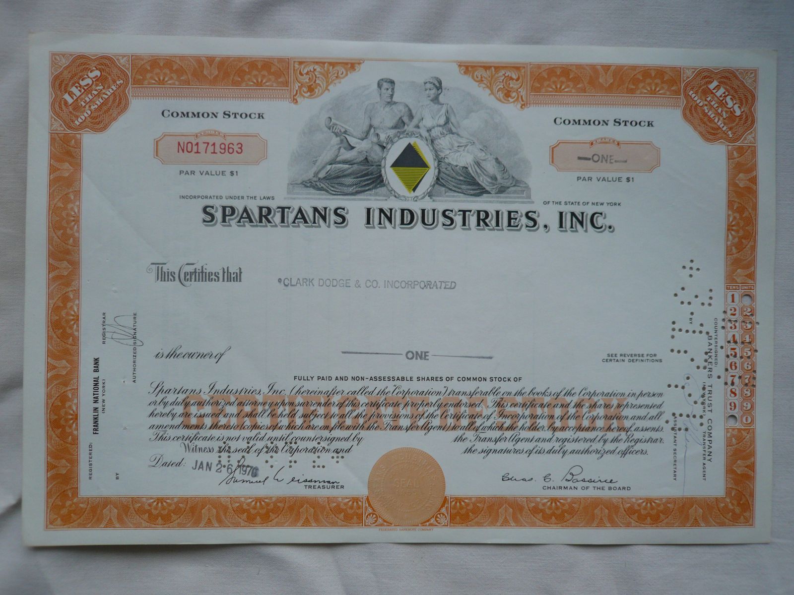 akcie SPARTANS INDUSTRIES.INC., USA