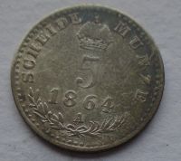 Rakousko 5 Krejcar 1864 A